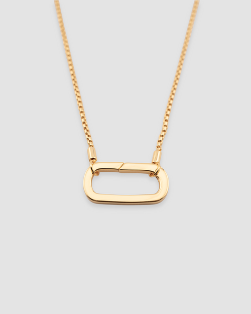 Carabiner Round Box Necklace