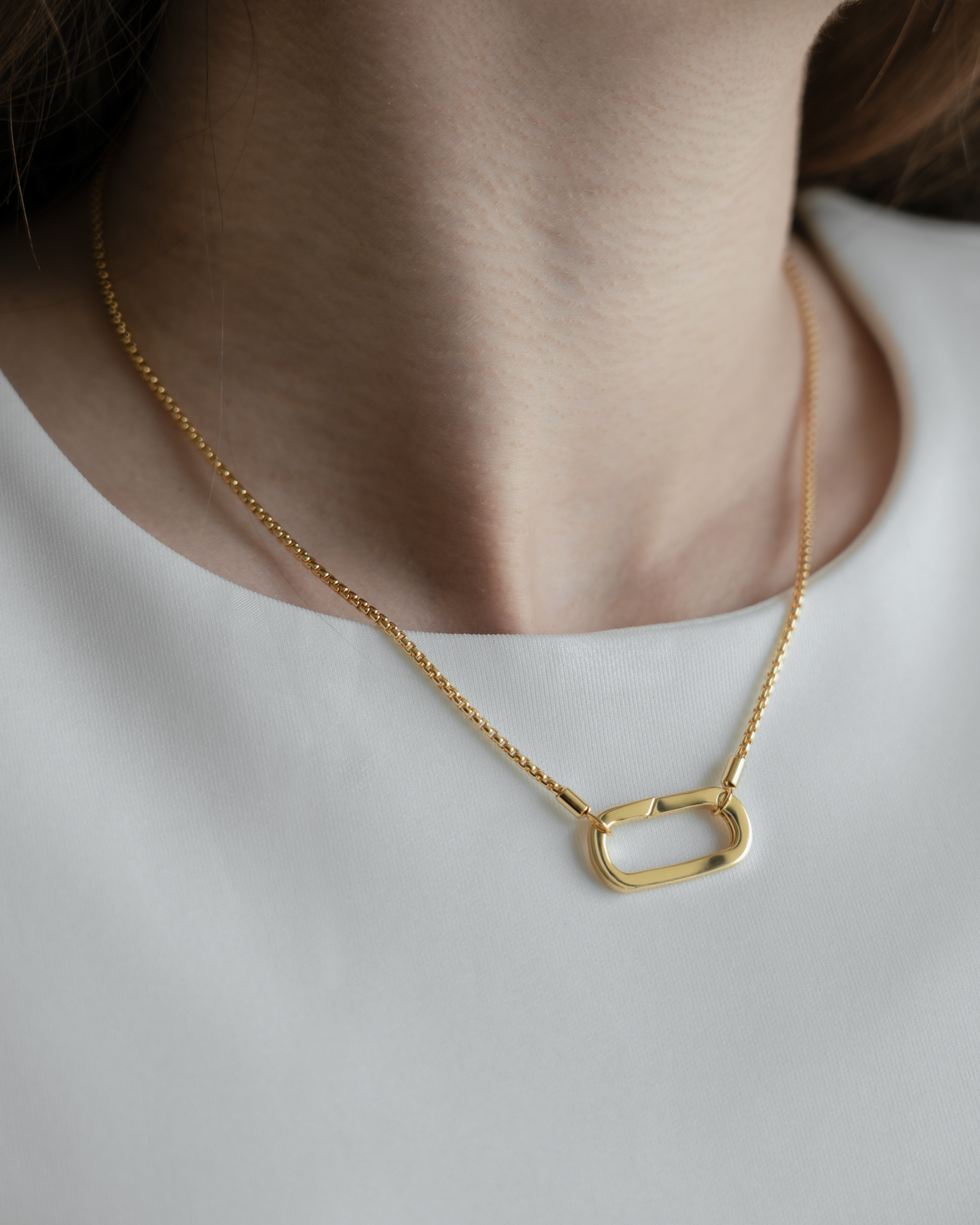 Carabiner Round Box Necklace